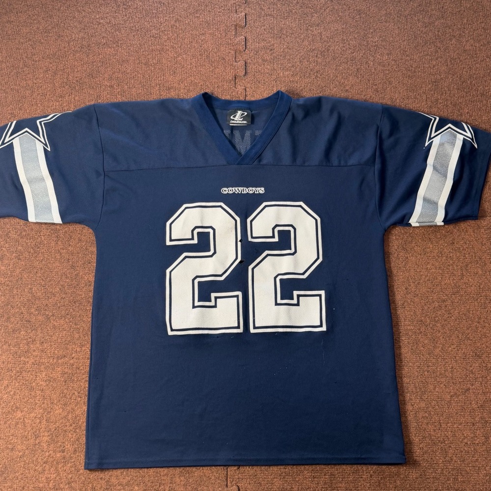 Logo Athletic Dallas Cowboys Emmitt Smith 22 Jersey Navy Blue Mens Large Vintage